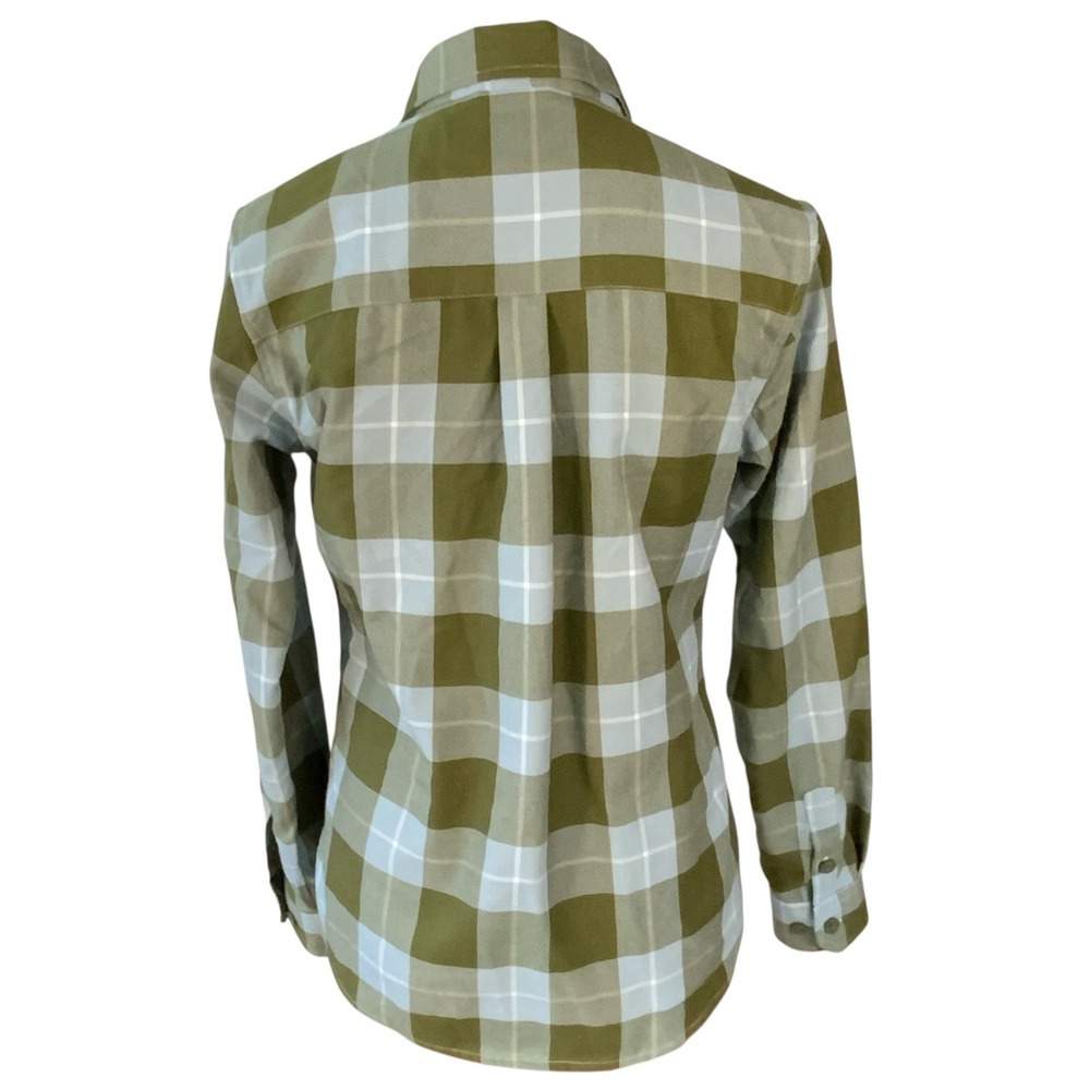 DIXXON Flannel Shirt Womens Medium Green Plaid Astoria Form Function Long Sleeve - Picture 3 of 14